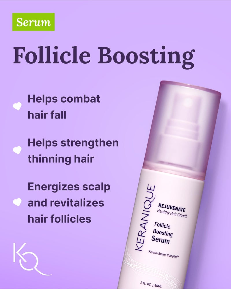 Keranique Damage Control Set for Thinning Hair - Shampoo and Conditioner for Damaged Hair, Follicle Booster Serum, Lift & Repair Spray - Keratin Enriched Repair Products for Women with Dry, Thin Hair - Image 4